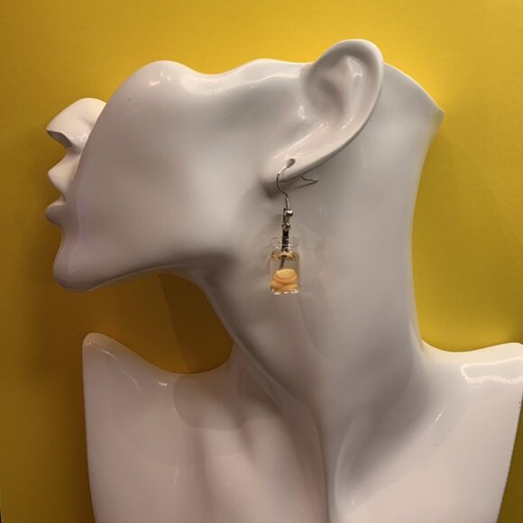 Lemonade Earring, Lemon Earrings, Funny Food Earring, Gift Idea, Novelty Earring - Picture 3 of 5